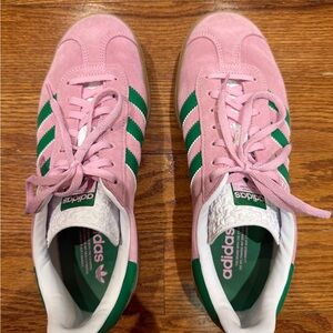 Adidas Gazelle pink and green